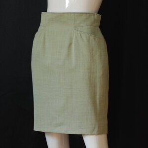 Kenzo Light Green Wool Skirt With Front Pockets - France